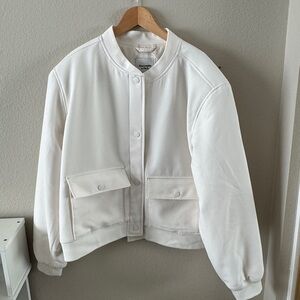 Abercrombie & Fitch Cream Bomber Jacket